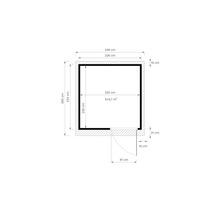 Căsuță de gradină Bertilo Pentus 2 cu podea 247x265 cm natur