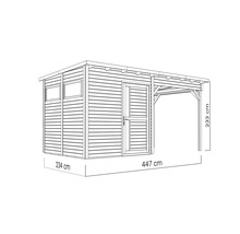 Căsuță de gradină Bertilo Pentus 2 cu podea 470x265 cm natur