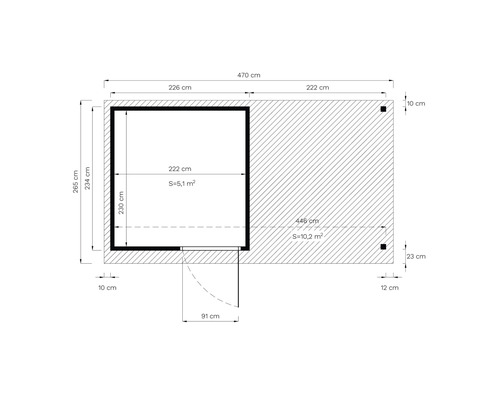 Plan cu dimensiuni și calculul suprafeței