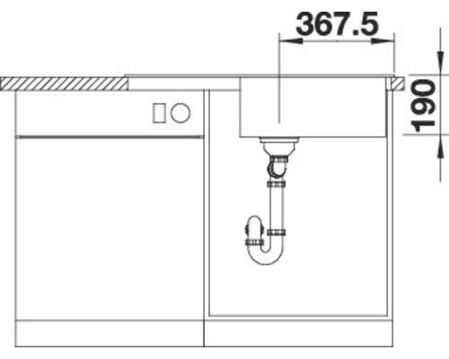 Desen tehnic al unei chiuvete cu dimensiuni