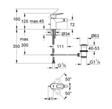 Desen tehnic al unui robinet cu dimensiuni
