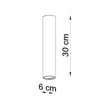 Desen al unei lămpi cu dimensiunile de 30 cm înălțime și 6 cm diametru