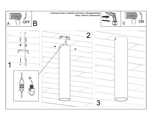 Instrucțiuni de instalare pentru o plafonieră