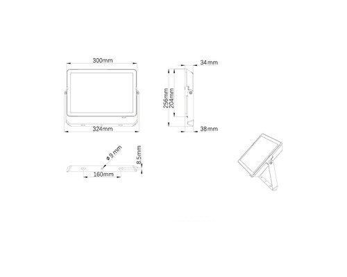 Dimensiunile unui reflector în milimetri.