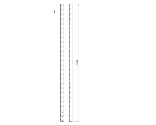 Desen tehnic al unui profil cu lungimea de 2400 milimetri