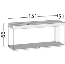 Desen tehnic al unui acvariu cu dimensiuni