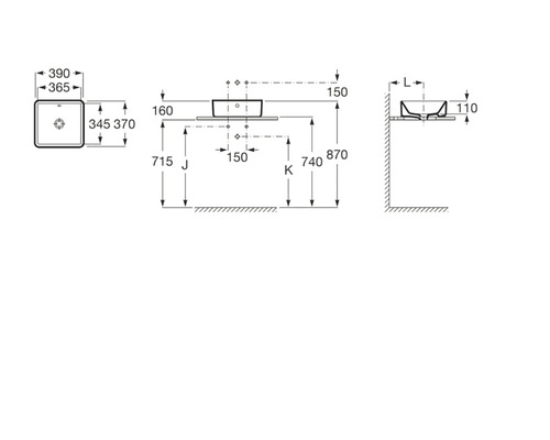 Desen tehnic al unei chiuvete de blat cu dimensiuni
