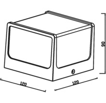Aplică LED exterior Block 8W 680 lumeni IP65, alb