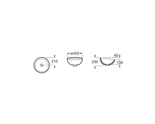 Desen tehnic al unei chiuvete de blat cu dimensiuni