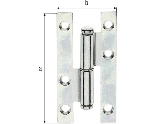 Balamală metalică pentru ușă cu dimensiuni