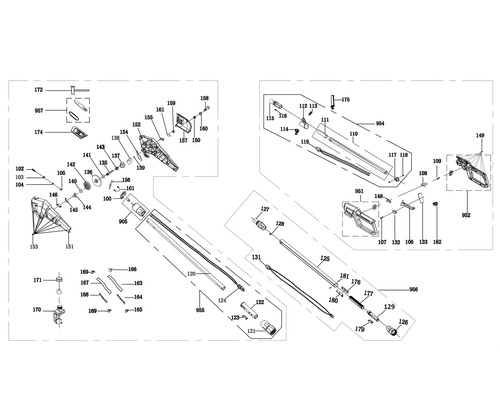 Desen explodat al unui dispozitiv cu piese numerotate