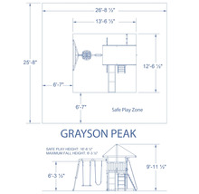 Dimensiunile locului de joacă Grayson Peak și zonele de joacă sigure
