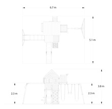 Dimensiunile locului de joacă ca desen tehnic