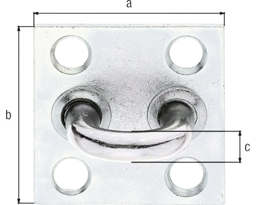 Placă metalică cu ochiuri cu patru găuri și marcaje de dimensiuni