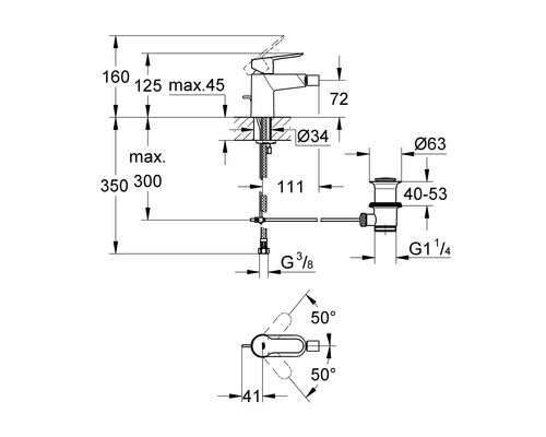 Desen tehnic al unei armături cu dimensiuni