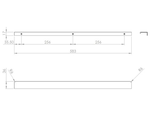 Desen tehnic al unui raft cu dimensiuni