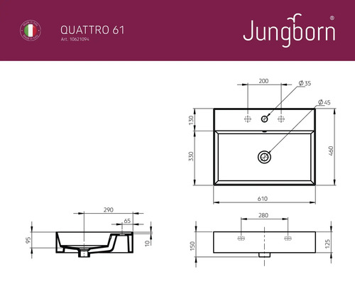 Desen tehnic chiuvetă cu dimensiuni