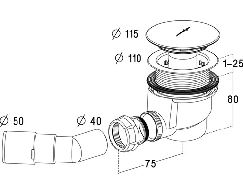 Set de scurgere cu diferite dimensiuni