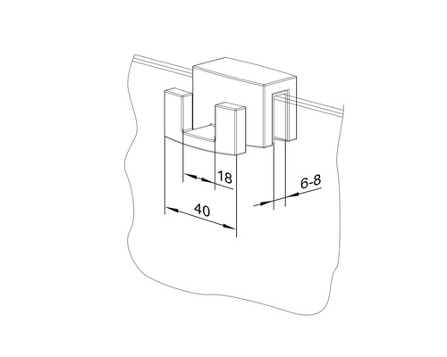 Desen tehnic al unei piese de montaj cu dimensiuni.