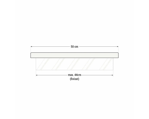 Dimensiunile unei polițe de baie: 50 cm lățime și maximum 44 cm adâncime