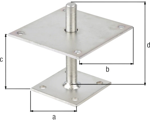 Bază stâlp ajustabilă din metal cu dimensiuni