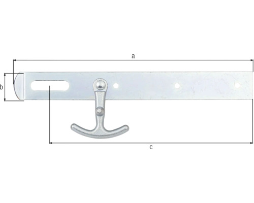 Suport metalic pentru oblon cu dimensiunile a, b și c