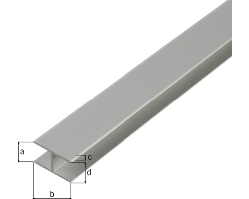 Profil H metalic cu dimensiuni indicate