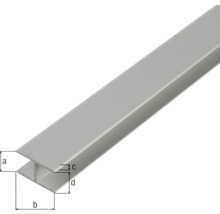 Profil H din aluminiu cu indicații de dimensiuni