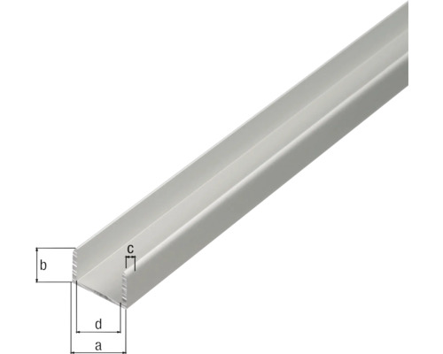 Profil din aluminiu cu dimensiuni specificate
