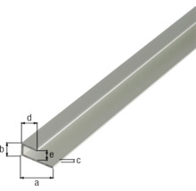 Profil aluminiu tip U Kaiserthal 20x9x6x1,5 mm, laturi inegale, lungime 2m, eloxat-thumb-1 Profil aluminiu tip U Kaiserthal 20x9x6x1,5 mm, laturi inegale, lungime 2m, eloxat-thumb-1