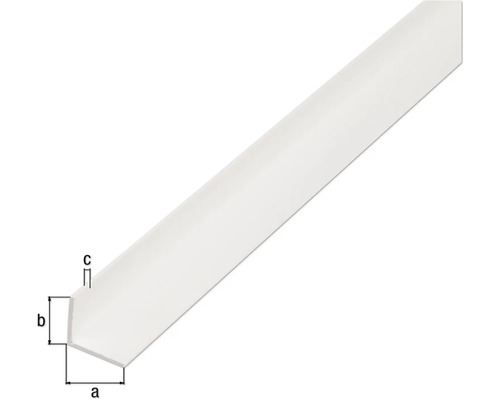 Profil unghiular din plastic cu dimensiuni indicate
