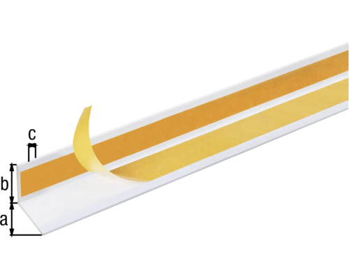 Profil de colț din plastic cu bandă adezivă