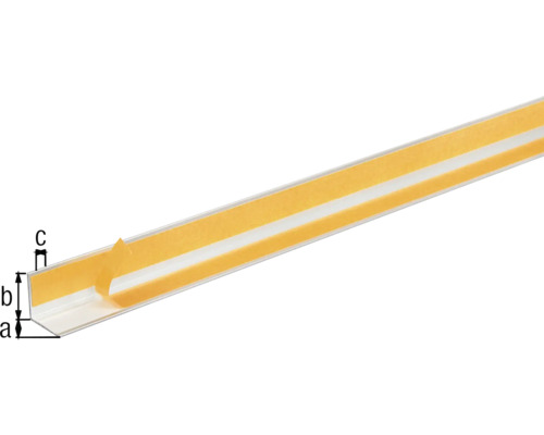 Profil de colț din plastic cu bandă adezivă