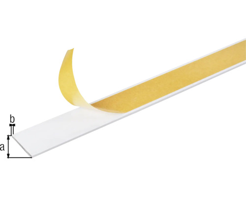 Profil de plintă alb cu bandă adezivă