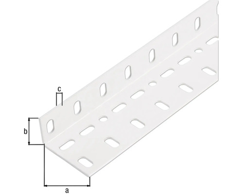 Unghi de montaj perforat cu dimensiunile a, b și c