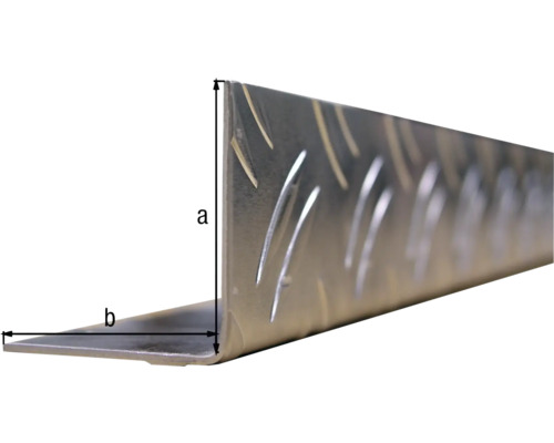 Profil unghiular din aluminiu cu dimensiunile a și b