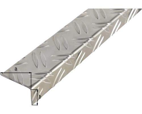 Profil pentru margine de treaptă din aluminiu cu structură de tablă striată