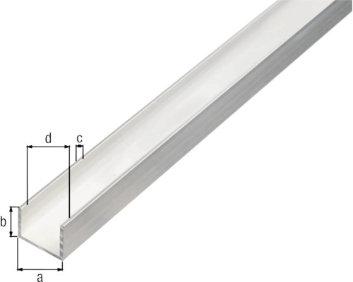 Profil U din aluminiu cu dimensiuni