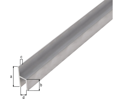 Profil din aluminiu cu dimensiuni indicate
