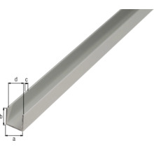 Profil aluminiu tip U Alberts 15x15x15x1,5 mm, lungime 1m, argintiu, eloxat-thumb-1