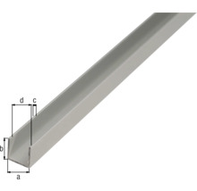 Profil U din metal cu dimensiuni indicate