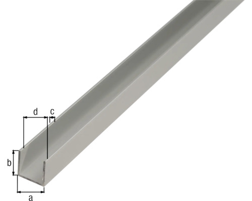 Profil U din aluminiu cu dimensiuni