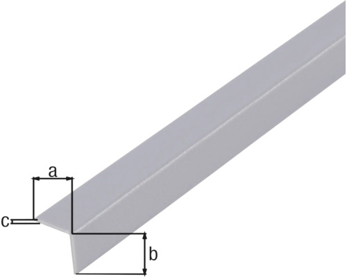 Imagine a unui profil unghiular cu indicații de dimensiuni