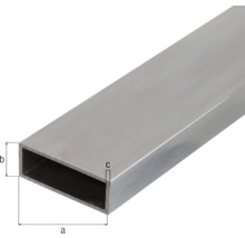 Țeavă aluminiu rectangulară Alberts 50x20x2 mm, lungime 1m-thumb-1