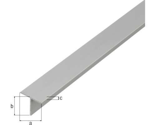 Profil T din metal cu indicații de dimensiuni