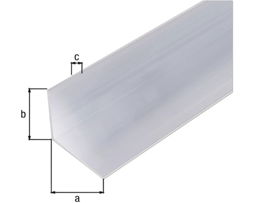 Profil unghiular din aluminiu cu dimensiuni indicate