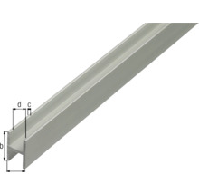 Profil din aluminiu cu indicații dimensionale.