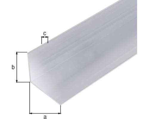 Profil unghiular din aluminiu cu indicații de dimensiune