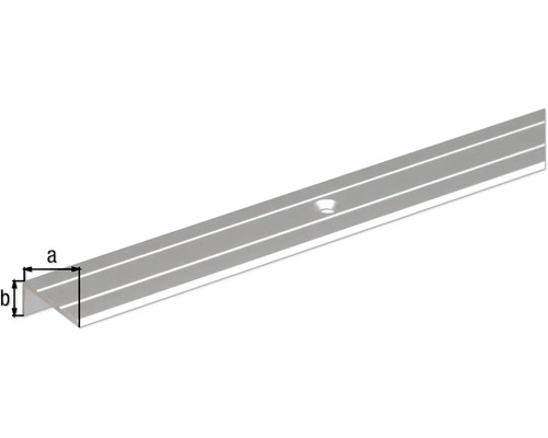 Profil din aluminiu cu orificiu și indicarea dimensiunilor a și b