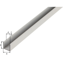 Profil U din metal cu dimensiuni indicate